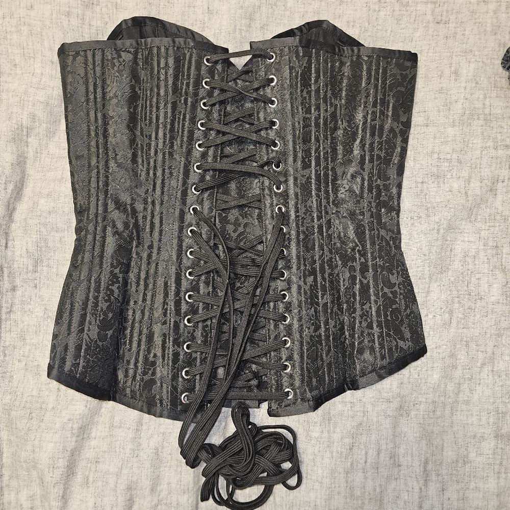 Black waist training corset